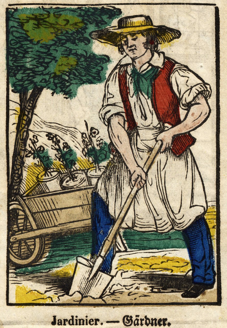 Gardener; Series on trades, image of Epinal of the 19th century by French School