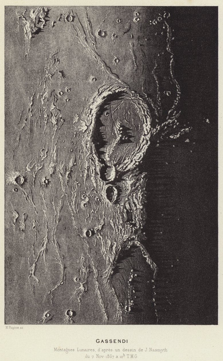 Gassendi, Lunar Mountains by French School