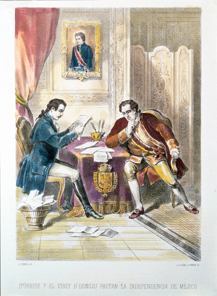 General Augustin de Iturbide, Later Briefly Emperor Augustin I of Mexico, Signs the Independence of Mexico with O