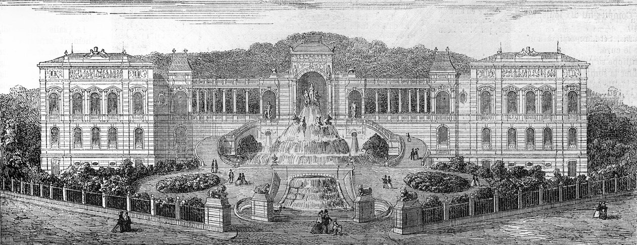 Geometral view of the Palais de Longchamp in Marseille, built in 1862 by French School
