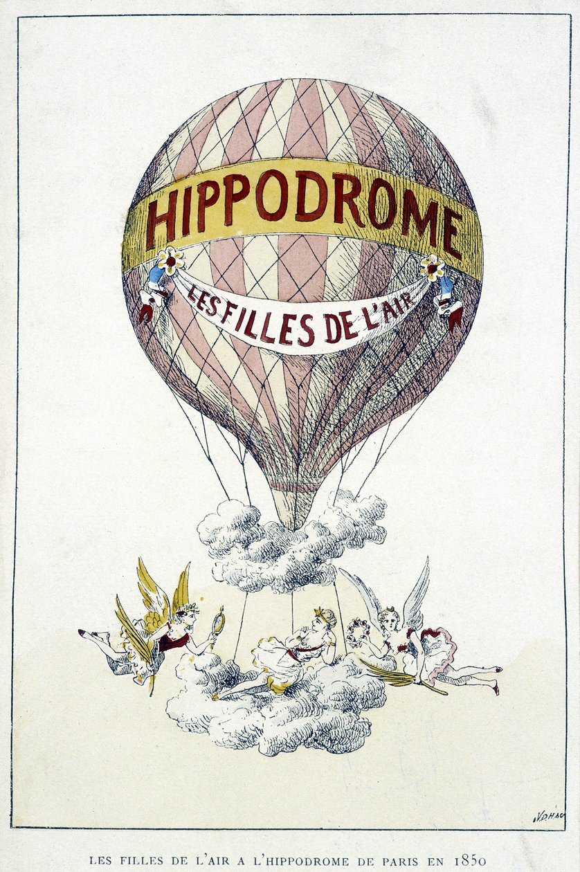 Girls in the air at the Paris racecourse by French School