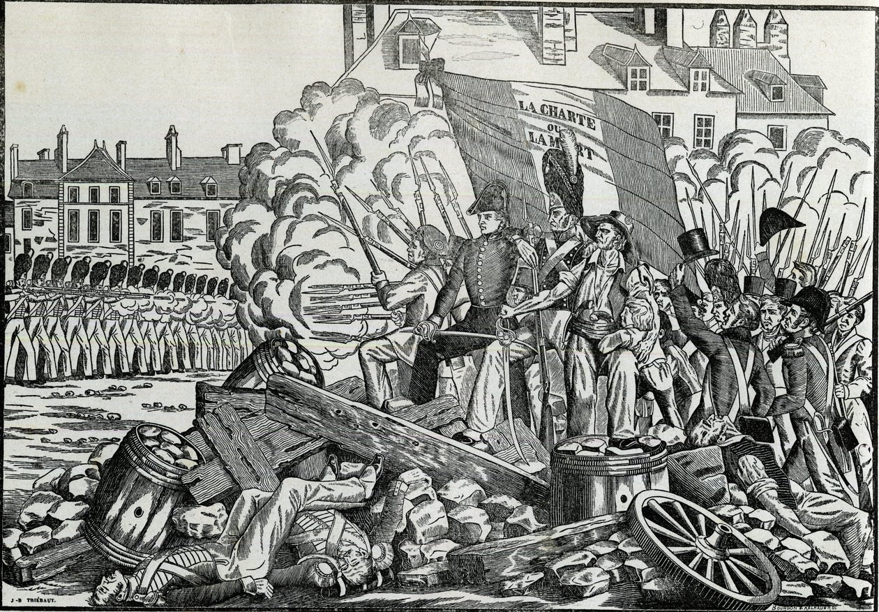 Glorious and memorable fights of July 1830 in the Paris City Hall district - Revolution of 1830 by French School