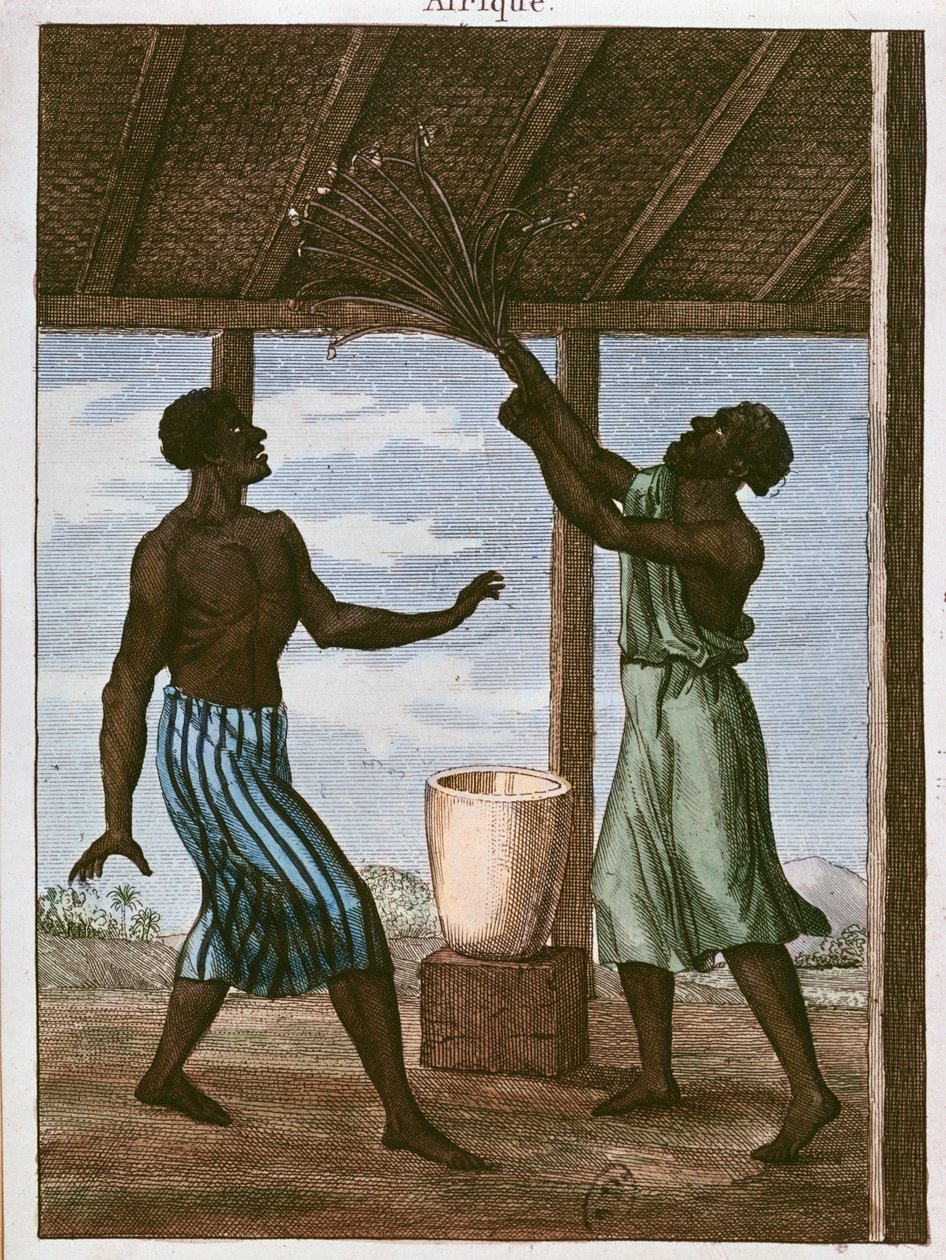 Gold Coast black consulting his destiny, 1812 by French School