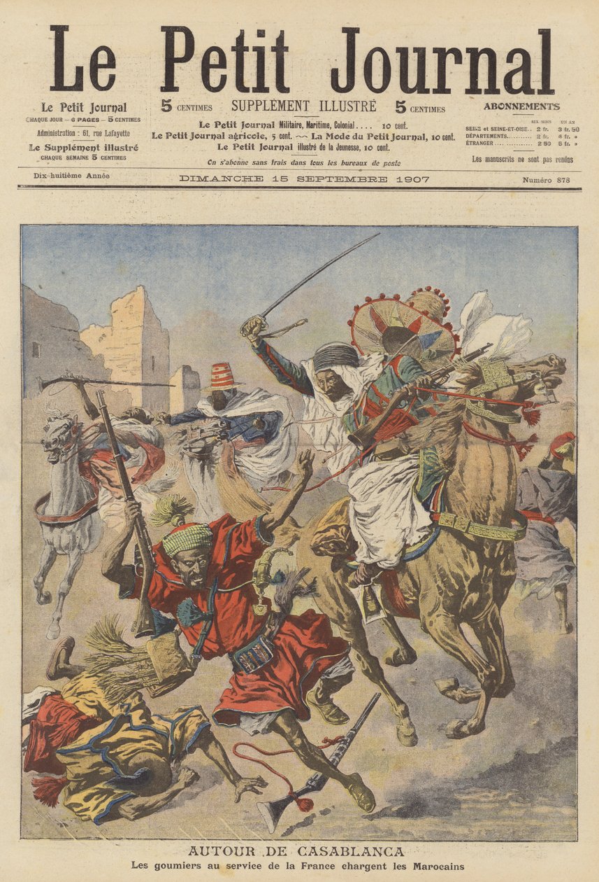 Goumiers Attacking Moroccans Near Casablanca by French School