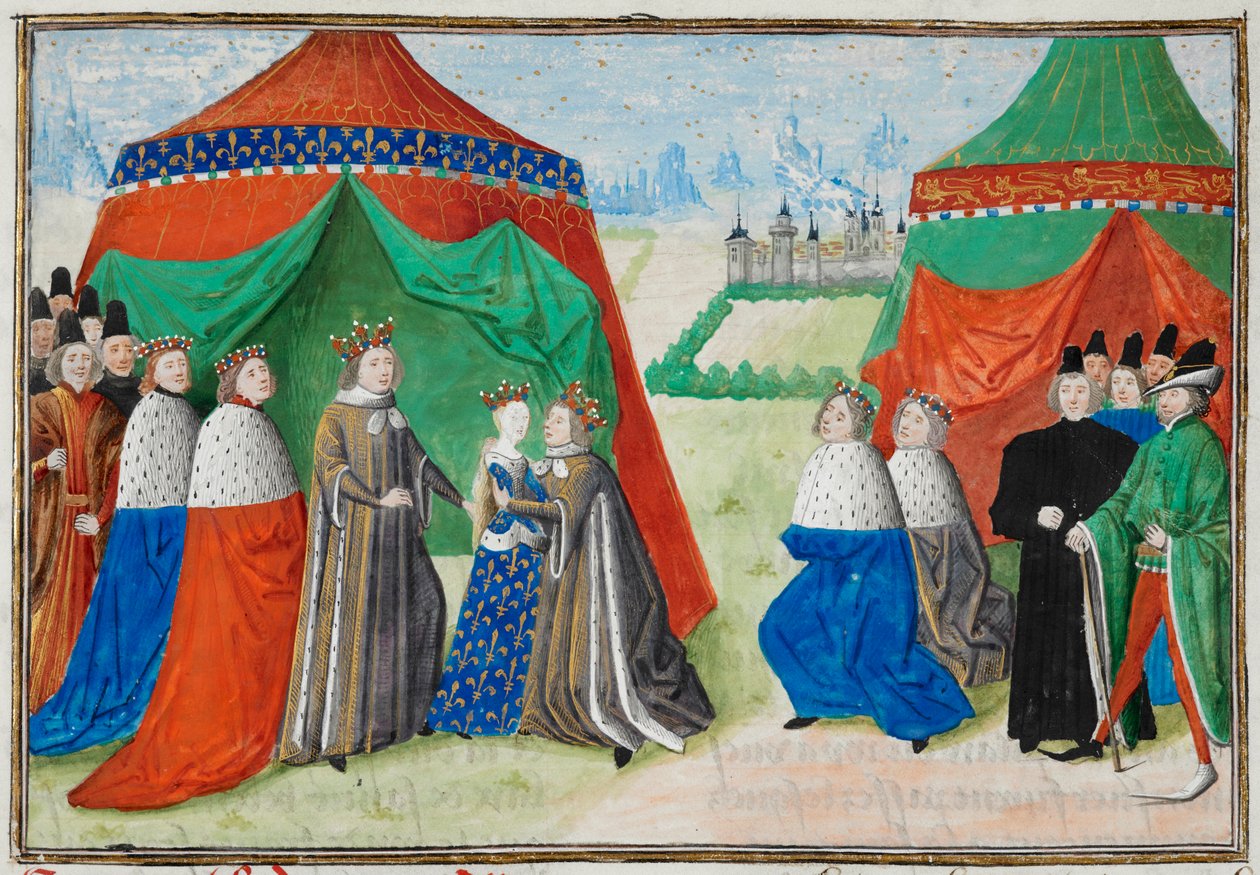Richard II meets his child bride, Isabel of France, from the Froissart Chronicles by French School