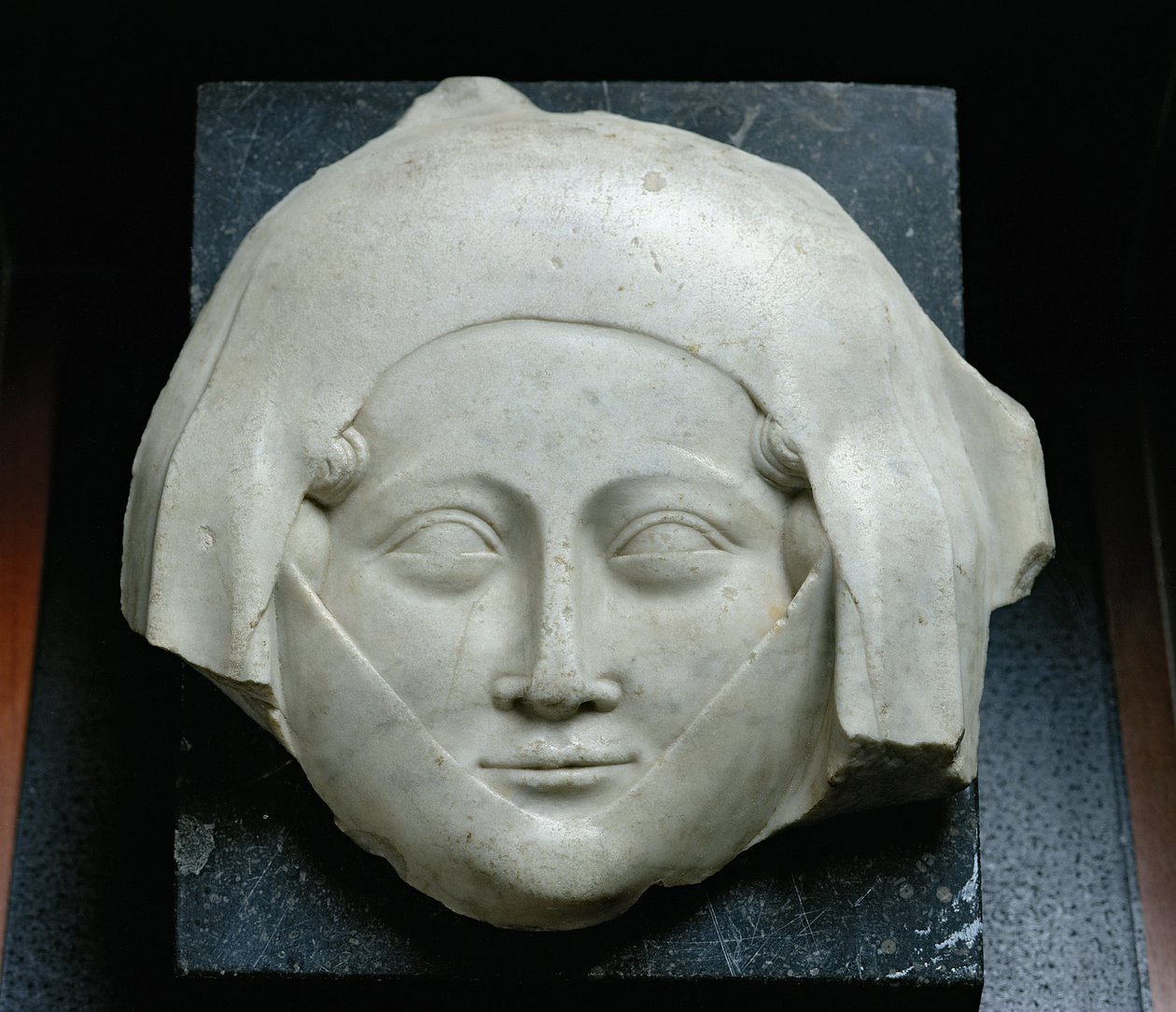 Head of an effigy of a woman by French School