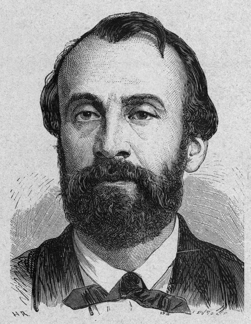 Henri Giffard (1825-1882) French inventor of steam aerostat, engraving by French School