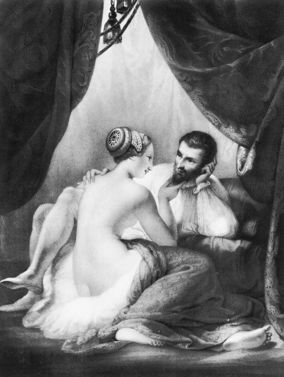 Henri IV, King of France and his Mistress Gabrielle d
