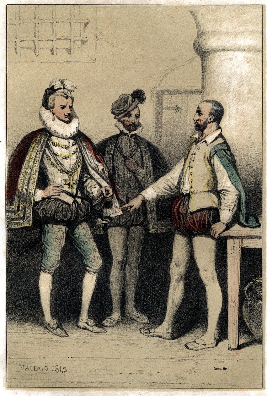 Henry III (1551-1589), King of France, visiting Bernard Palissy, ceramist, imprisoned at the Bastille. in 