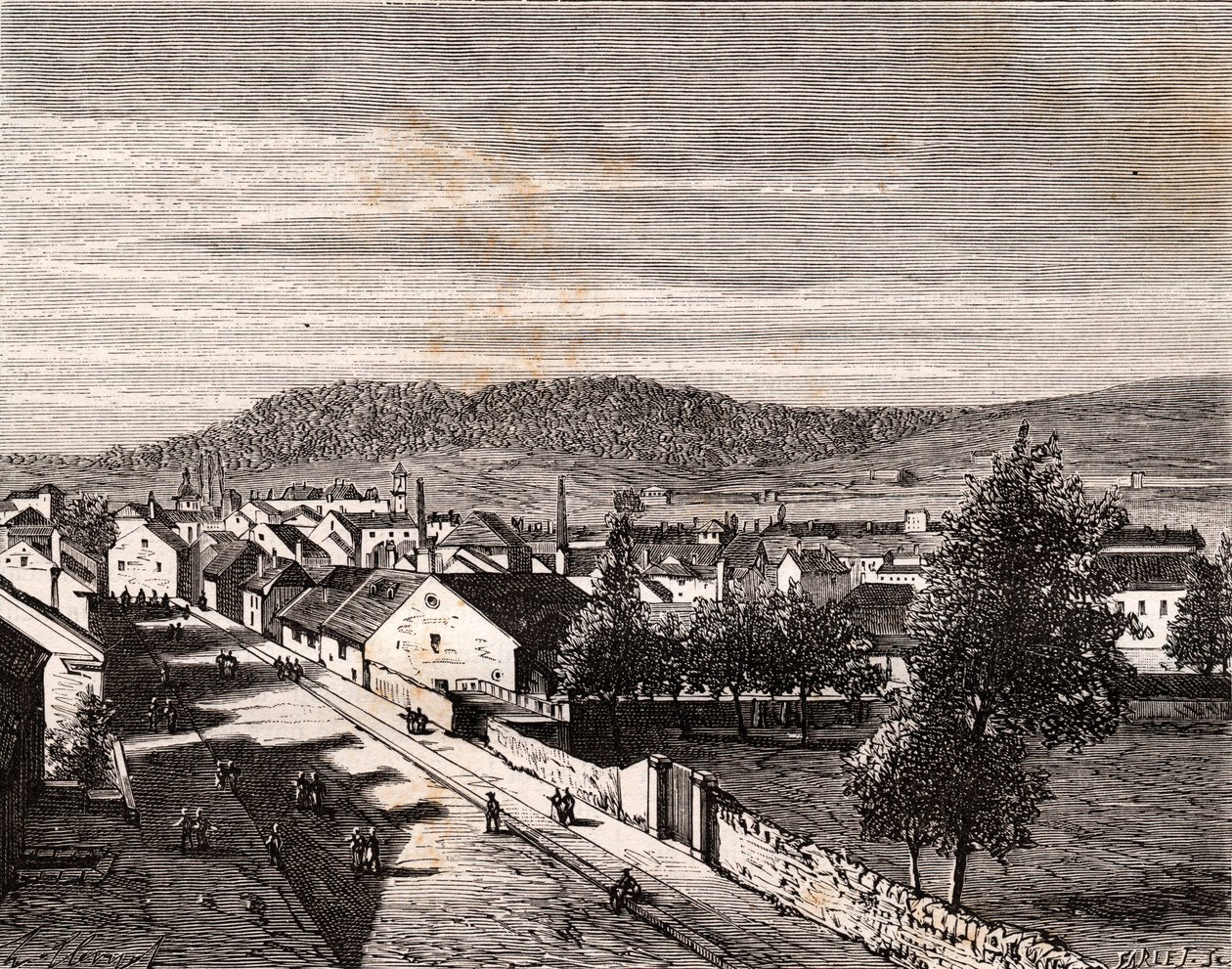 Hericourt - department of Saone-et-Loire - engraving in La France illustree: geography, history, statistical administration by V.A. Malt-Brown. 1884 by French School