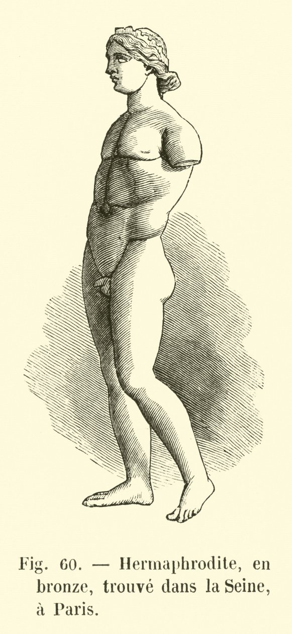 Hermaphrodite, in Bronze, Found in the Seine, Paris by French School