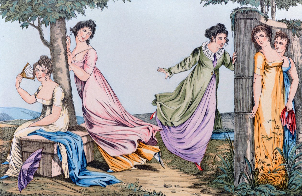 Hide-and-Seek (illustration from Le Bon Genre, early 19th century) by French School