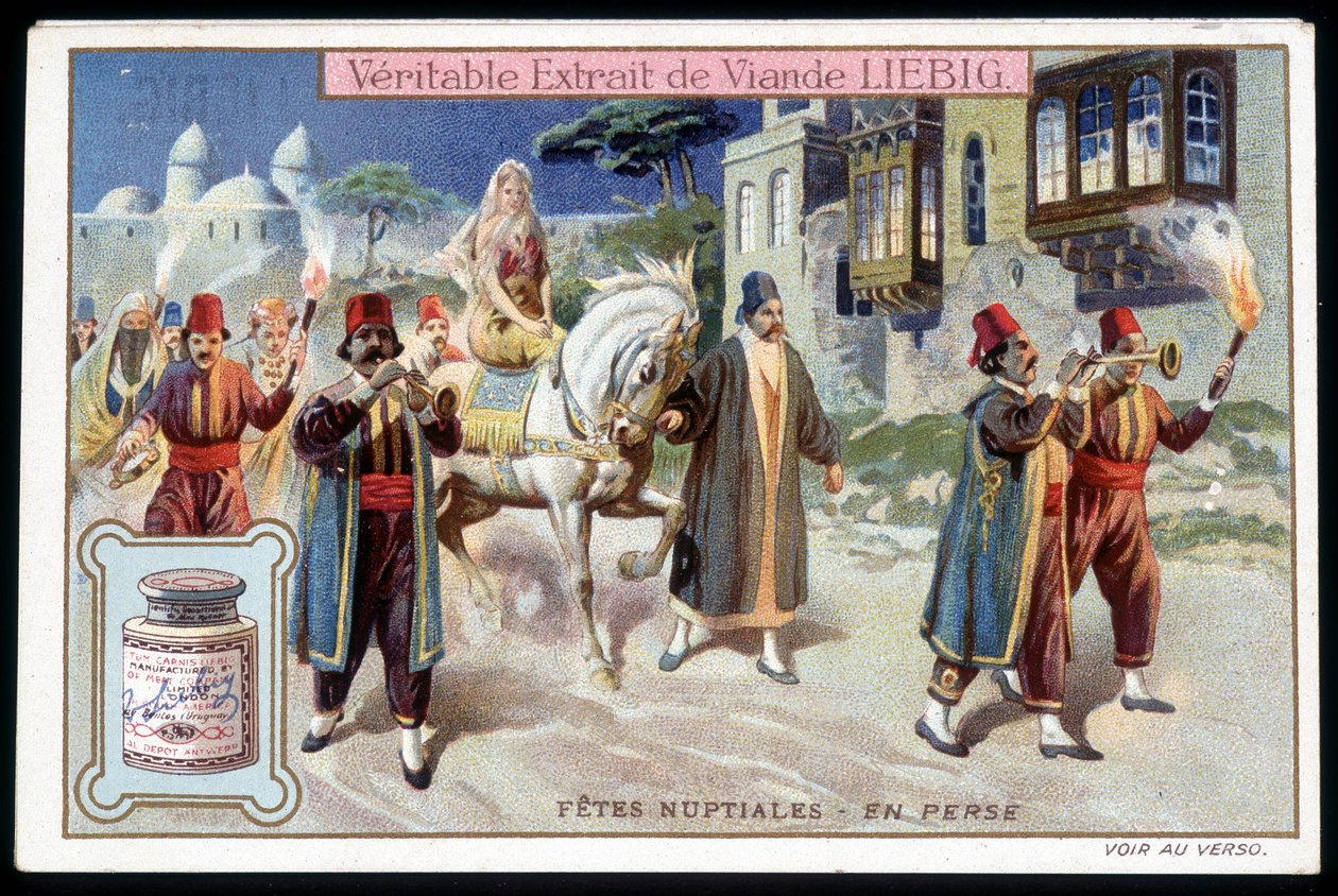Honeymoon in Persia - chromo. Liebig, 1895 by French School
