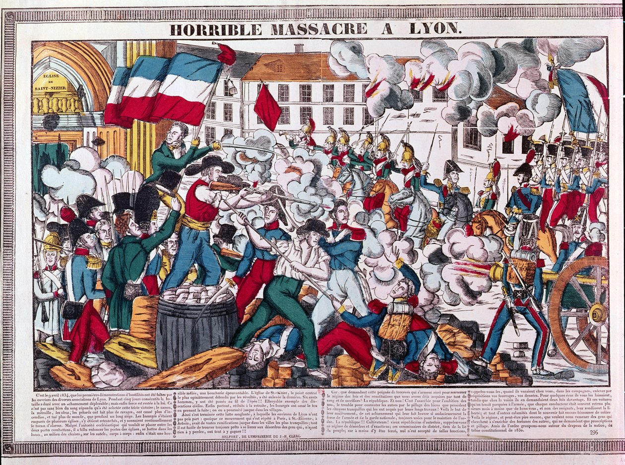 Horrible Massacre at Lyons, 9th April 1834 by French School
