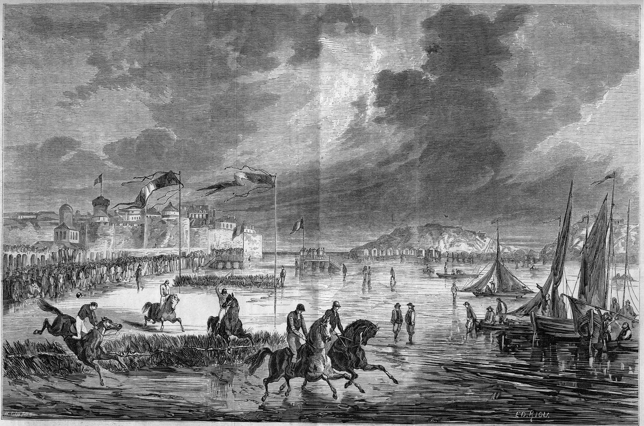 Horse riding: large derby of the West on the beach of Saint Malo, Ille and Vilaine by French School