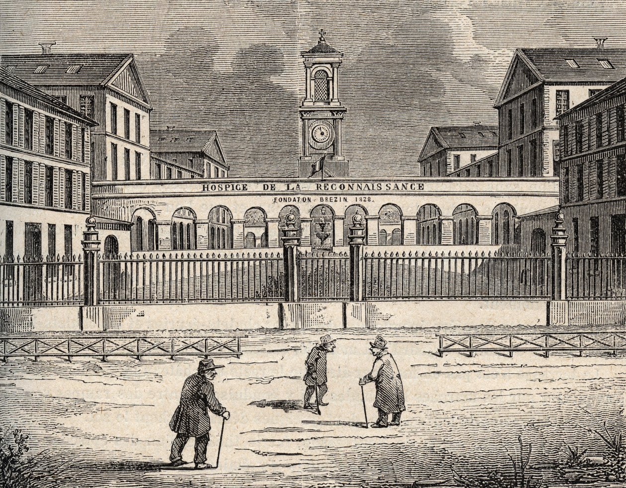Hospice de la reconnaissance a Garches - Hauts-de-Seine - engraving in PATRIE - DESCRIPTION PICTURESQUE DE LA FRANCE EN 6 VOLUMES BY LUCIEN HUARD - end 19th century by French School