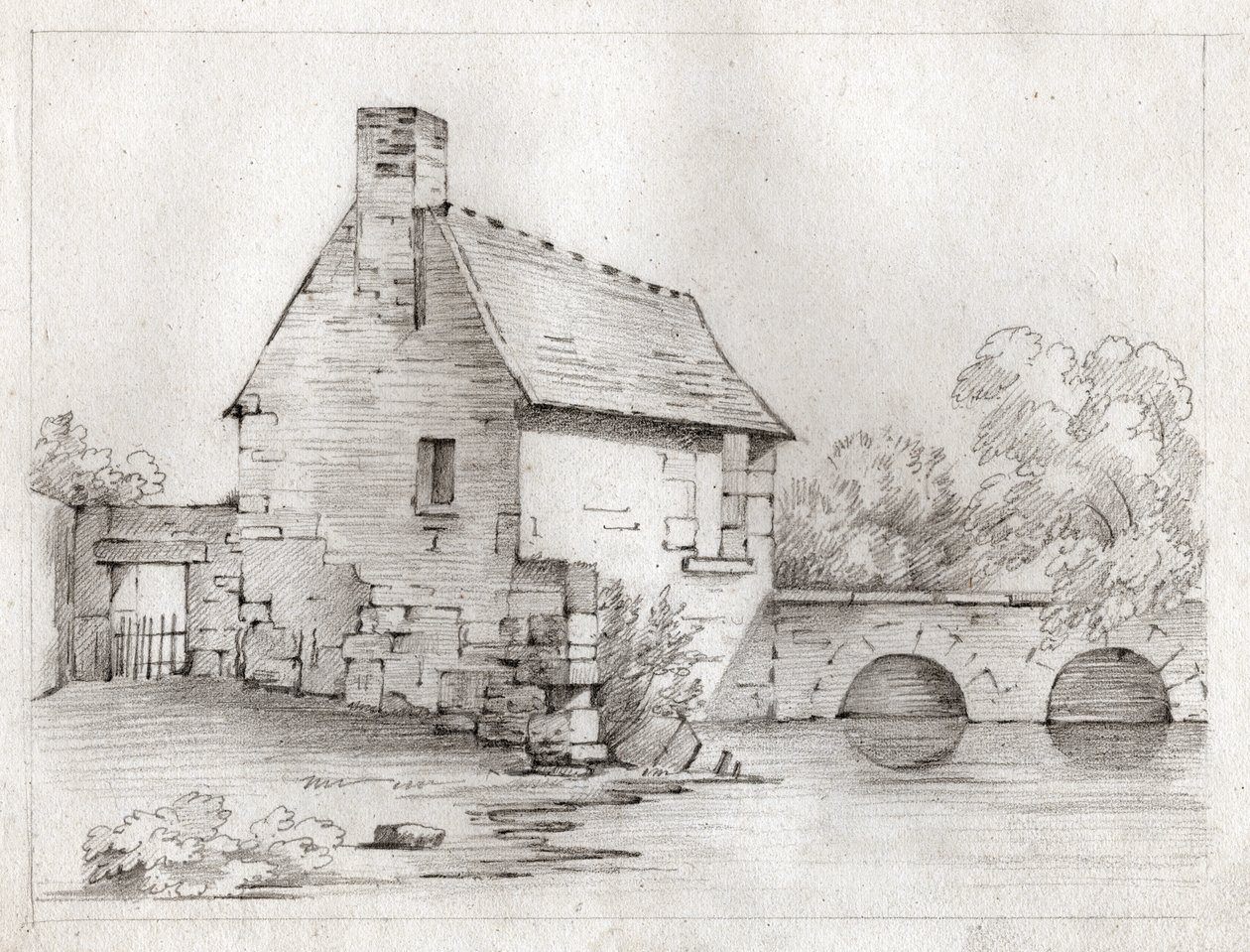 House by the river by French School
