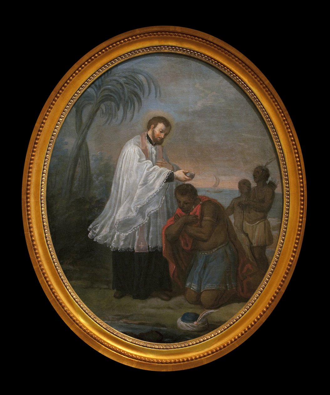 I Baptize an Indian by French School