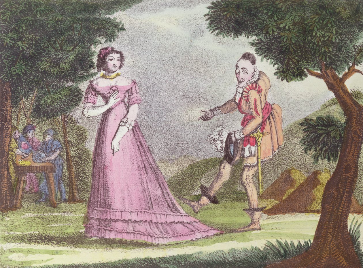 Illustration for Riquet a la Houppe, fairy tale by Charles Perrault, c. 1820-30 by French School