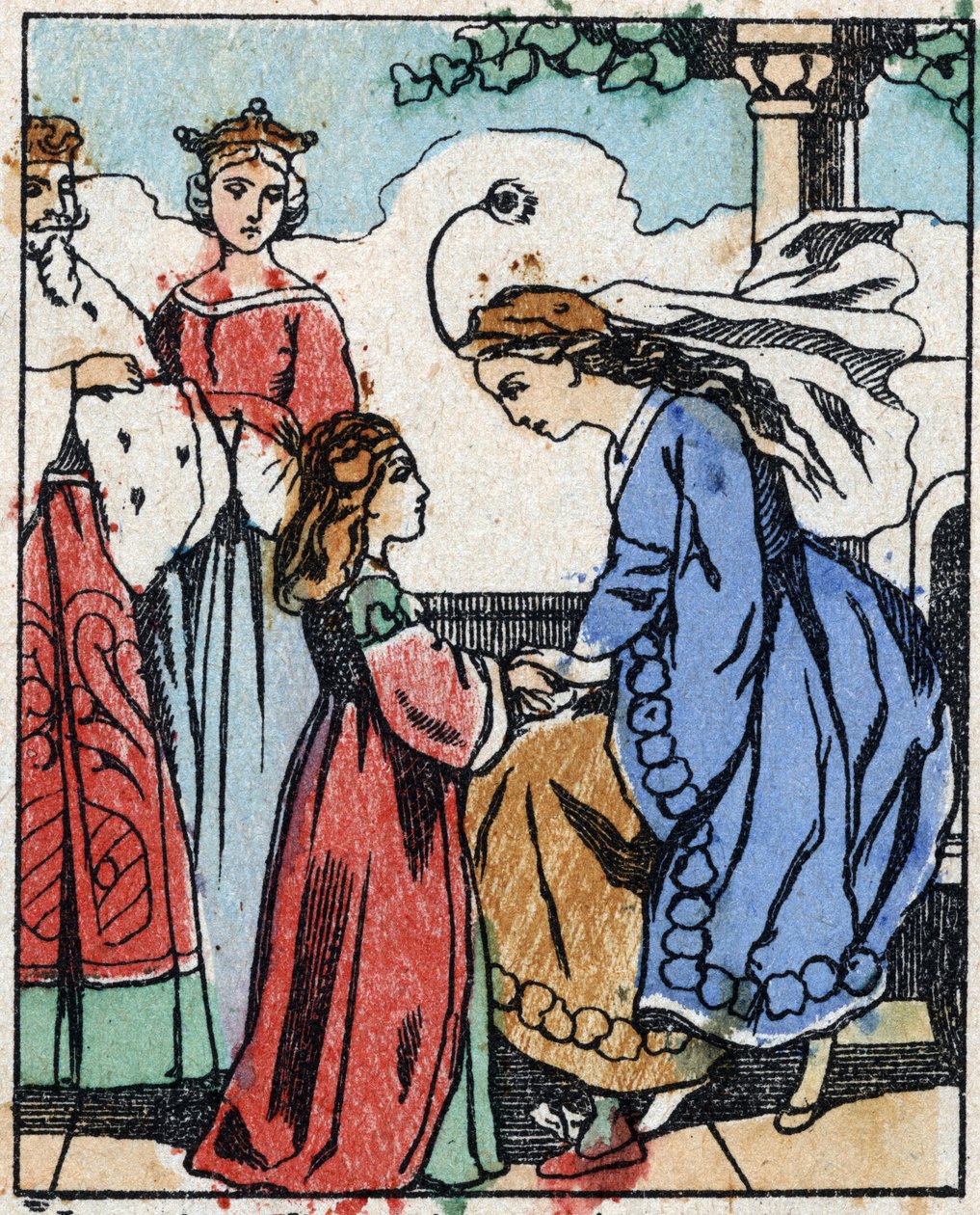 Illustration for Riquet a la houppe, tale by Charles Perrault (1628-1703), French writer. Wood engraving of Imaging Pellerin - Epinal, sd. Late 19th century. by French School