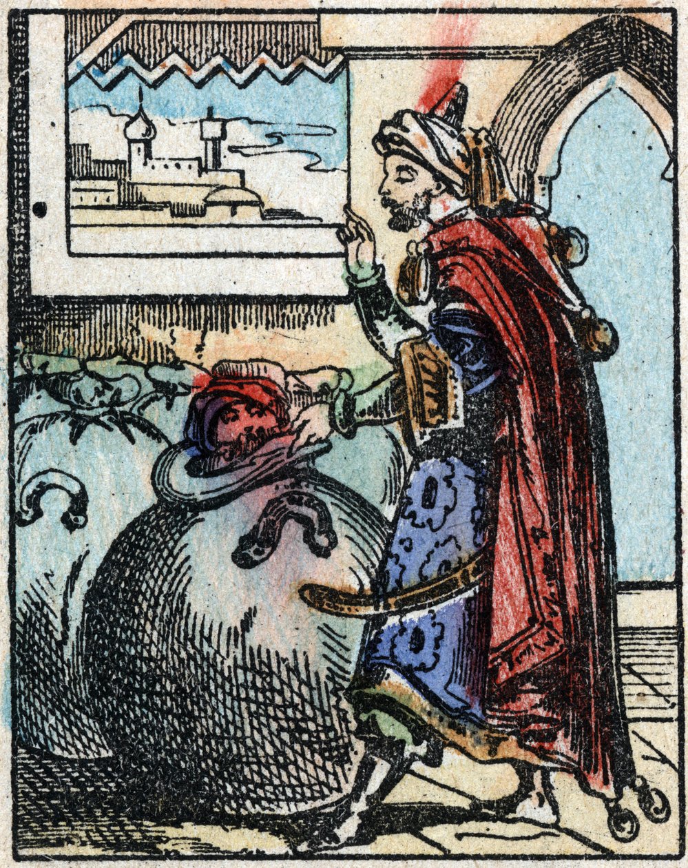 Illustration for the Tales of the Thousand and One Nights. Ali-Baba. Wood engraving from Imaging Pellerin - Epinal, late 19th century by French School