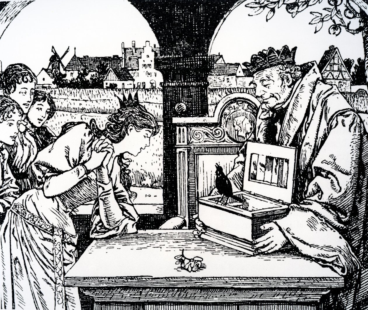 Illustration from The Princess and the Swineherd by Hans Christian Andersen by French School
