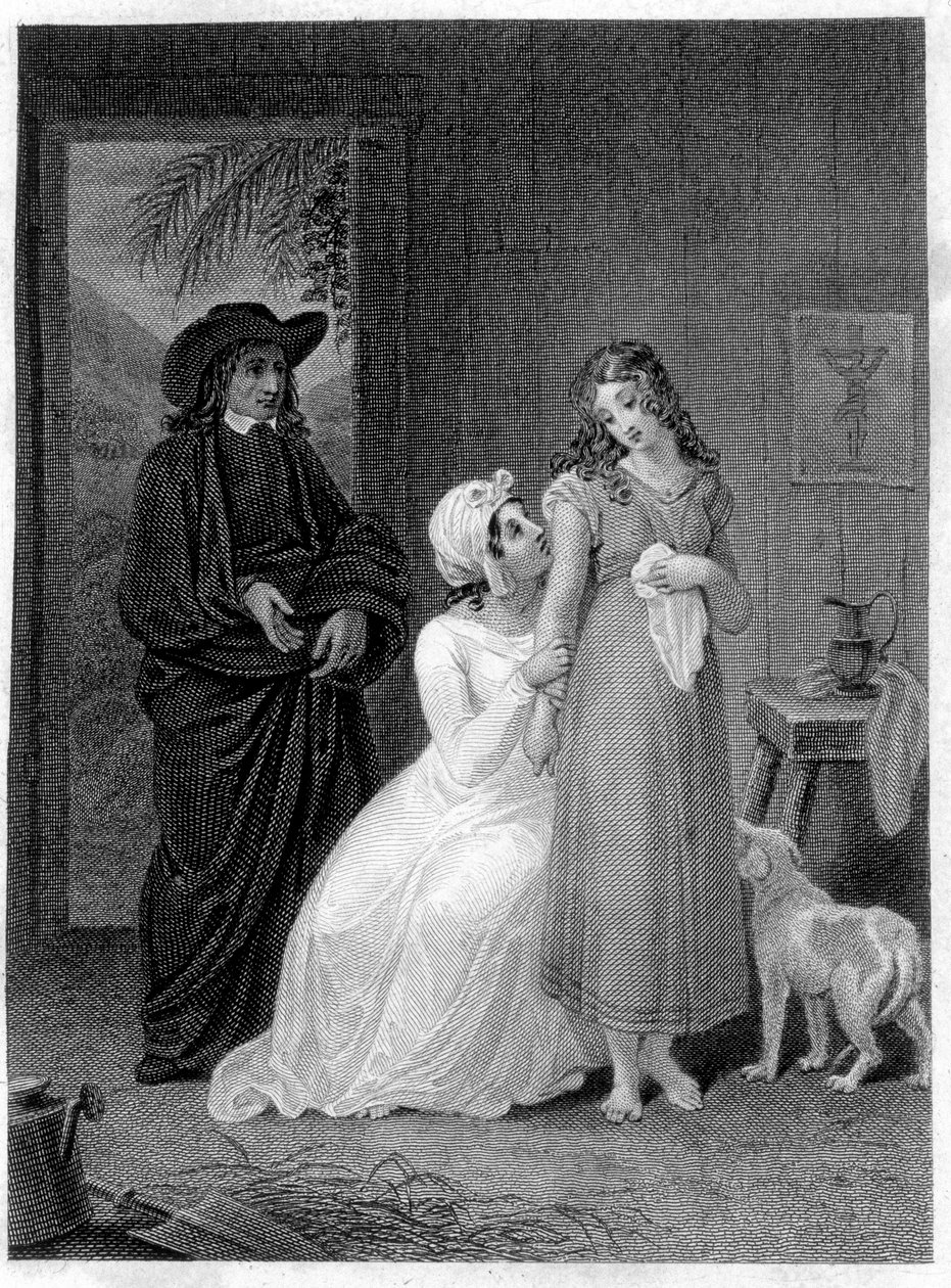 Illustration of Paul and Virginia: Virginia. Novel by Henri Bernardin de Saint Pierre, French writer (1737-1814) by French School