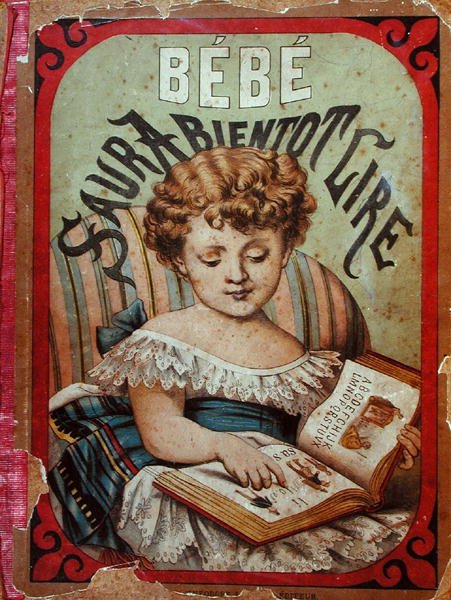 Illustration of a Child Learning to Read by French School