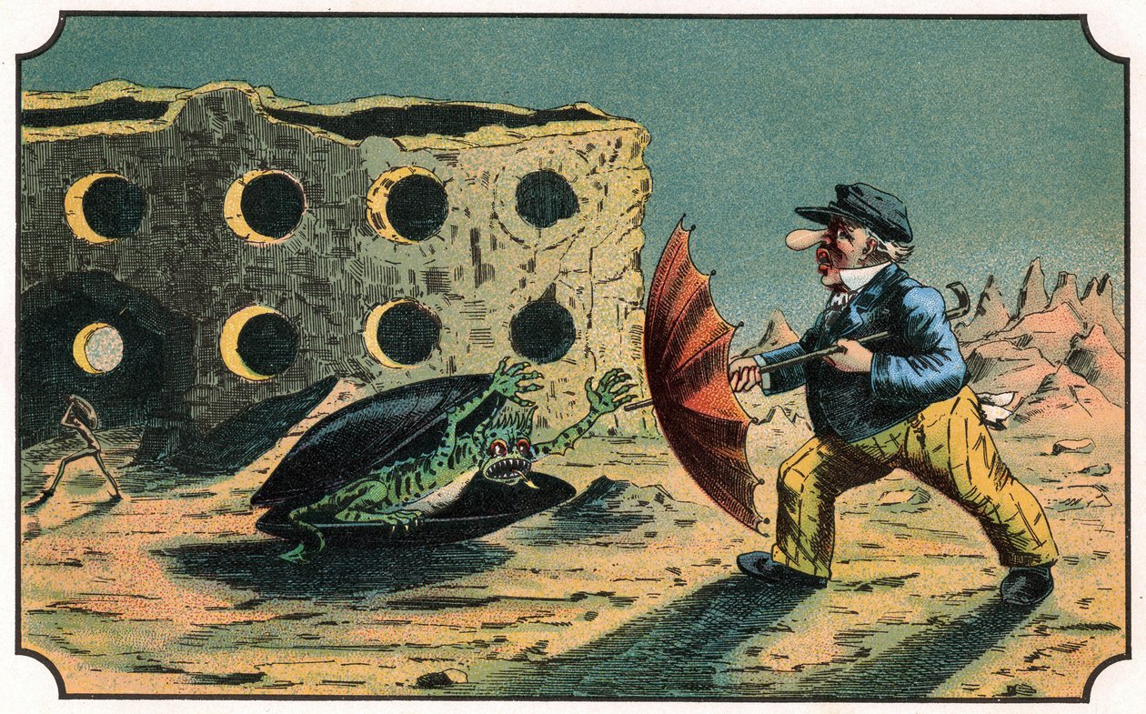 Illustration of the book "Voyage dans la lune avant 1900" by A. de Ville-d