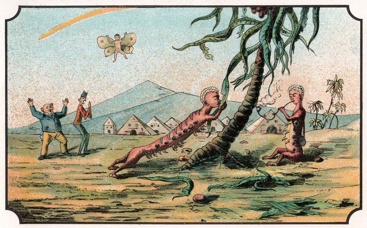Illustration of the book "Voyage dans la lune avant 1900" by A. de Ville-d