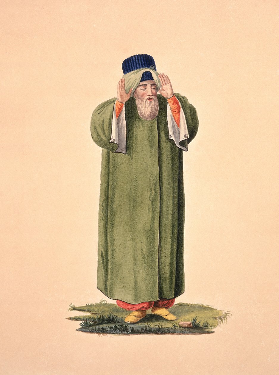 Imam Calling to Prayer, probably by Cousinery, Ottoman period, third quarter of 18th century by French School