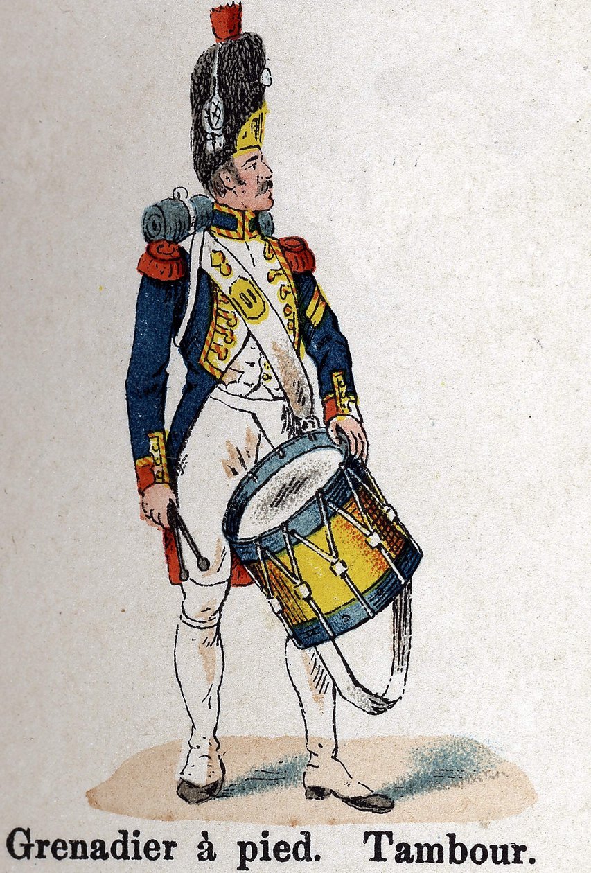 Imperial Guard Napoleon I: Grenadier on Foot - Drum (Plate from the book Les Uniforms de l