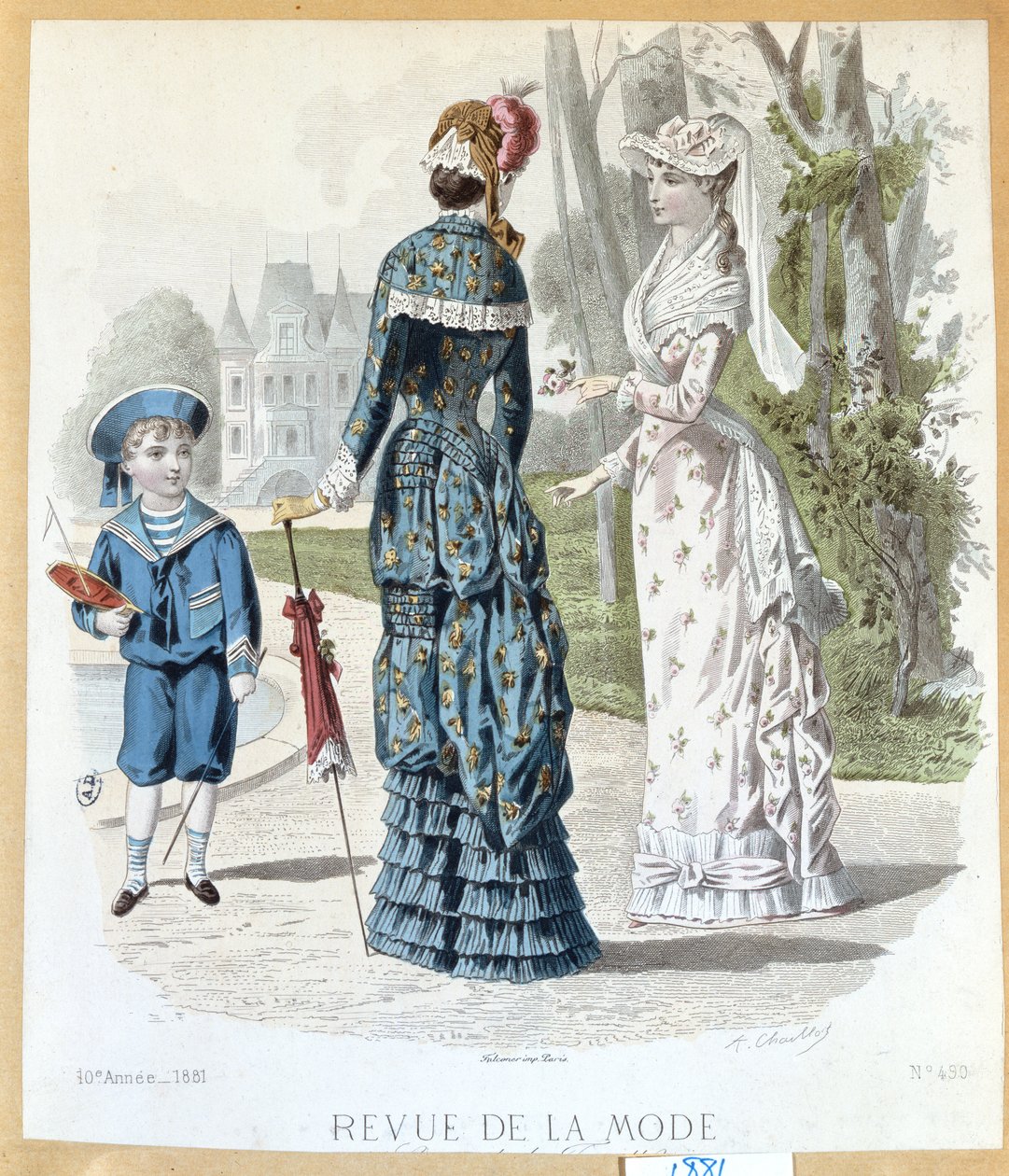 In a Park, from Revue de la Mode, 1881 by French School