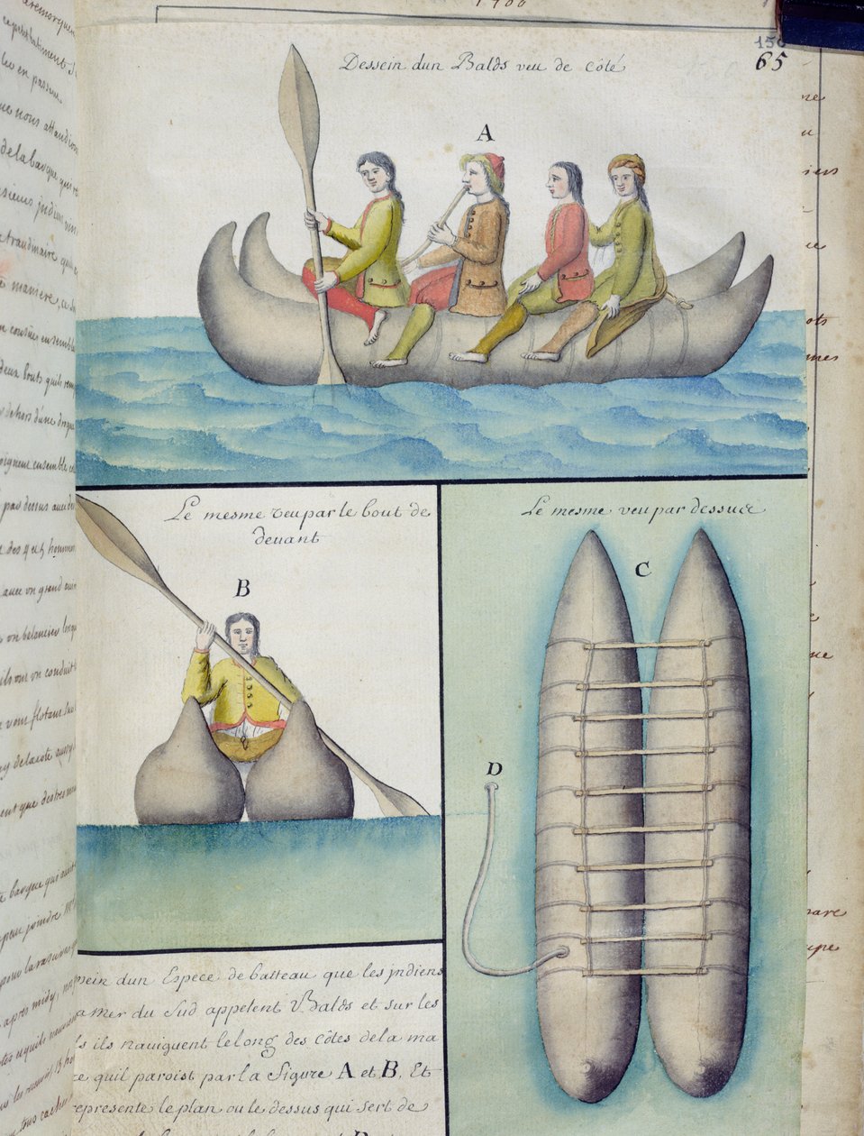 Indians of the South Seas Using Boats Called Balds by French School