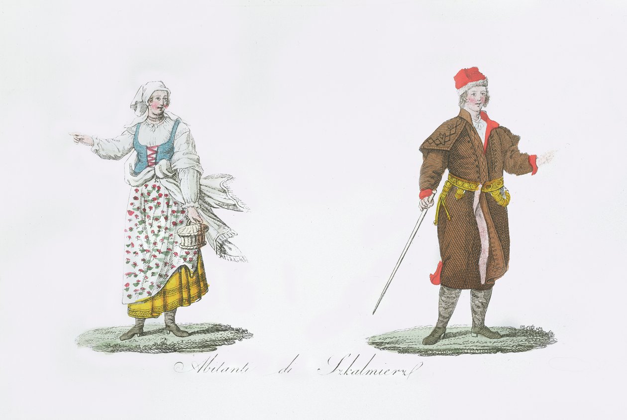 Inhabitants of Szkalmierz by French School