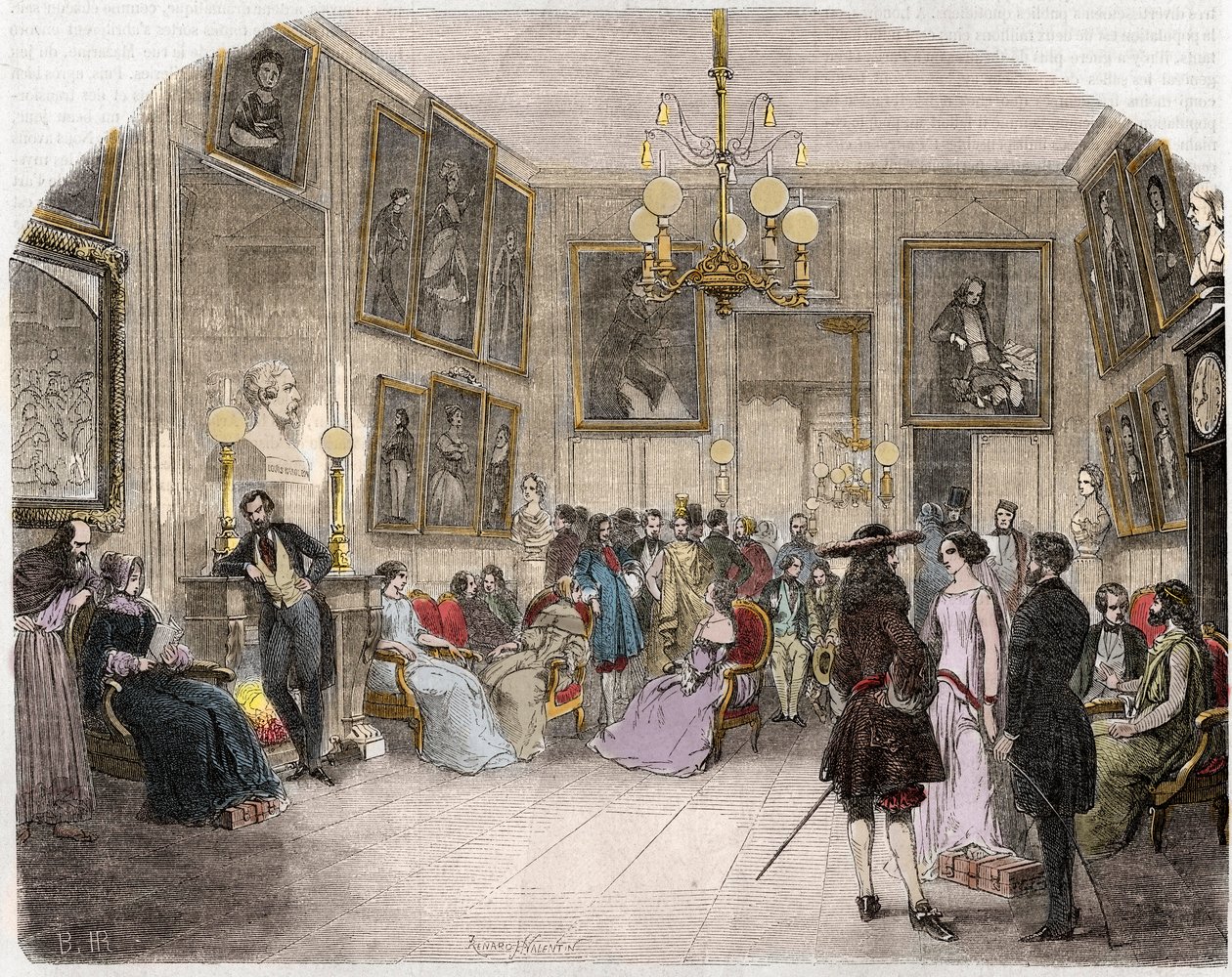 Interior view of the greenroom (Comedie Francaise in Paris) by French School