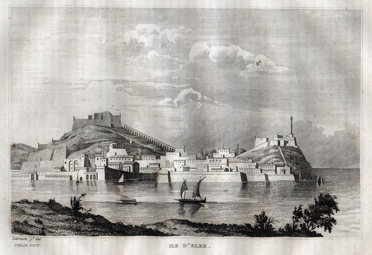 Island of Elba, Tuscany - Engraving from 