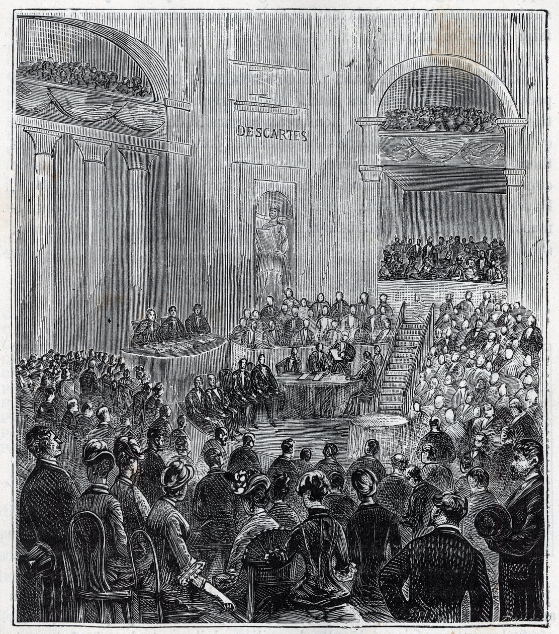 Jacques Babinet (1794 - 1872), French physicist and astronomer at the solemn meeting of the five Academies in 1840 - Engraving in 