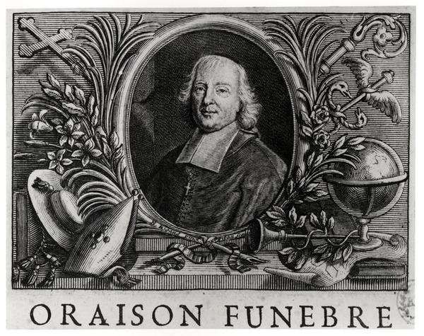 Jacques Benigne Bossuet, frontispiece of Oraison Funebre by Bossuet by French School