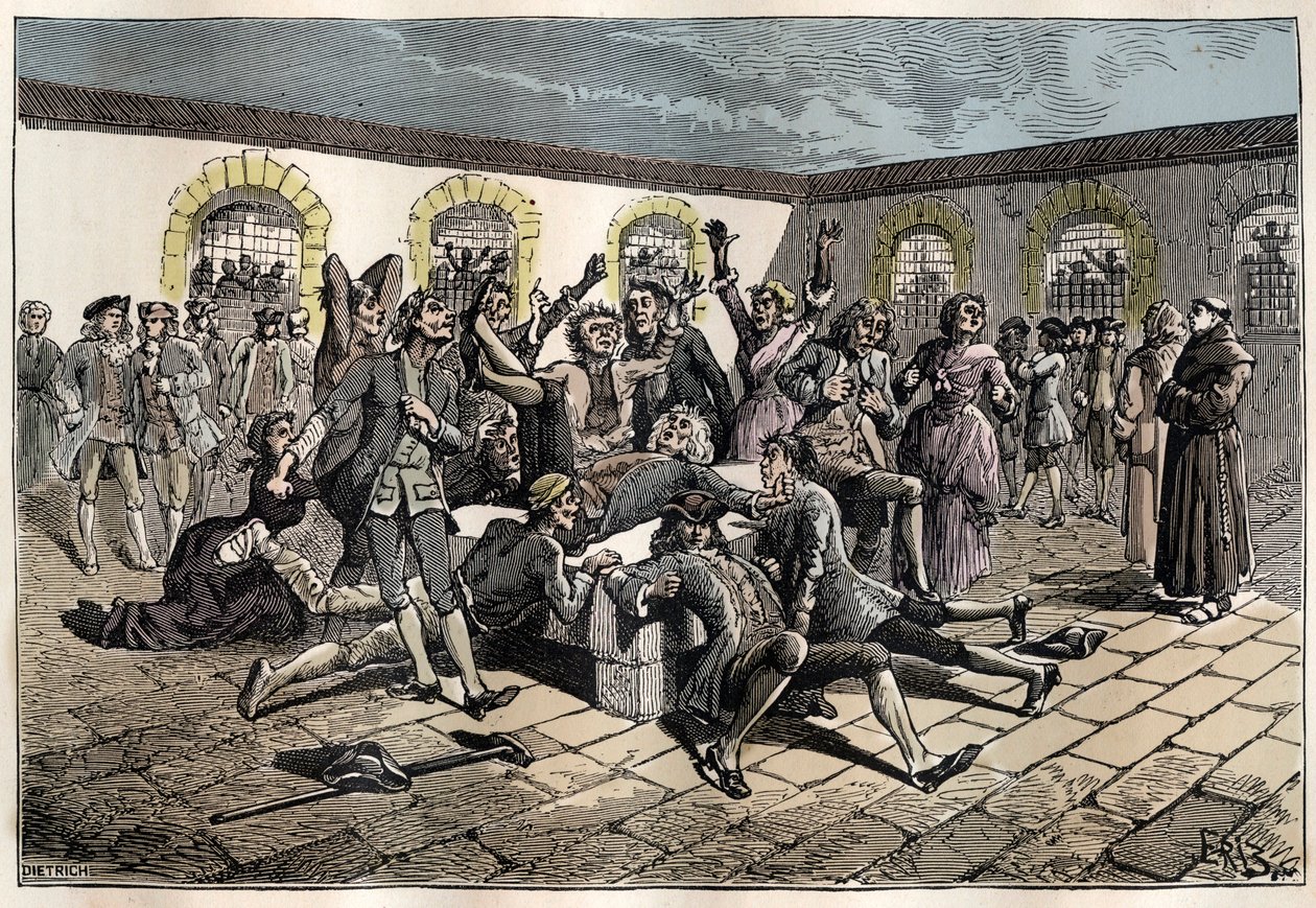 Jansenist convulsionary (or Saint Medard) in the 18th century: the sick and infirm go to the cemetery of Saint-Medard to be miraculously healed by French School
