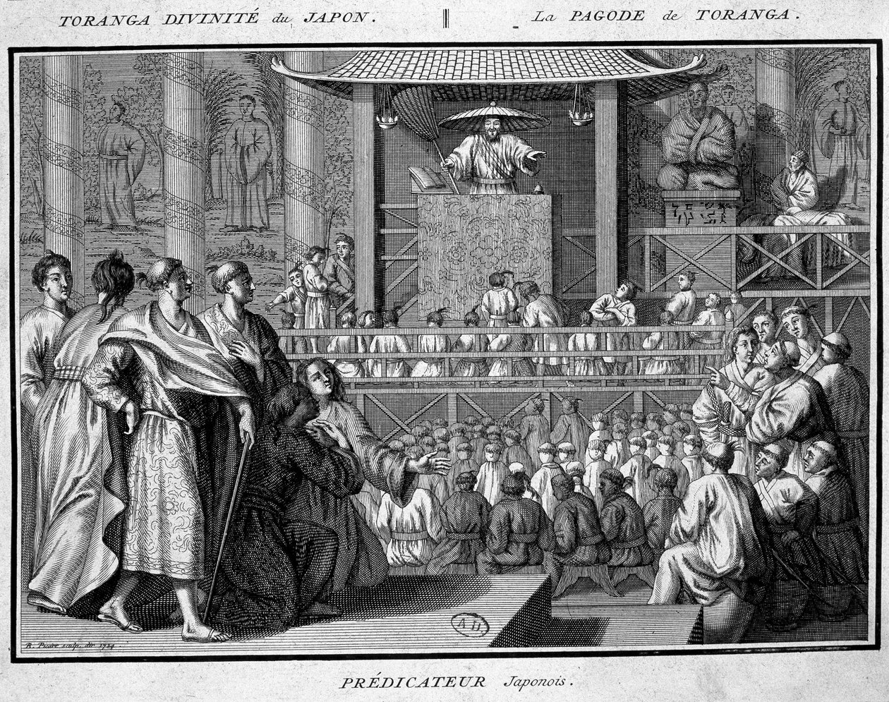Japanese preachers in Toranga Pagoda, deity of Japan by French School