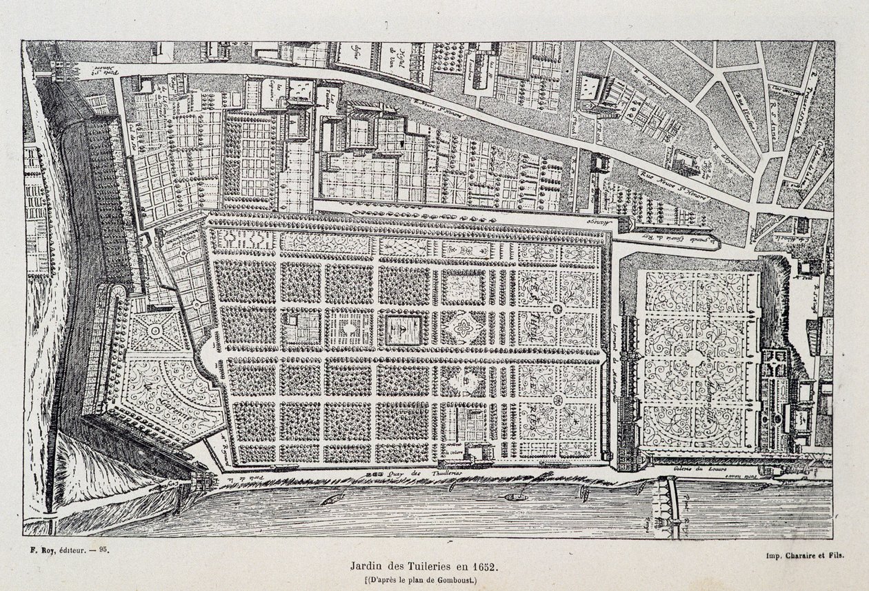 Jardin des Tuileries in 1652 (after the plan of Gomboust) - in 