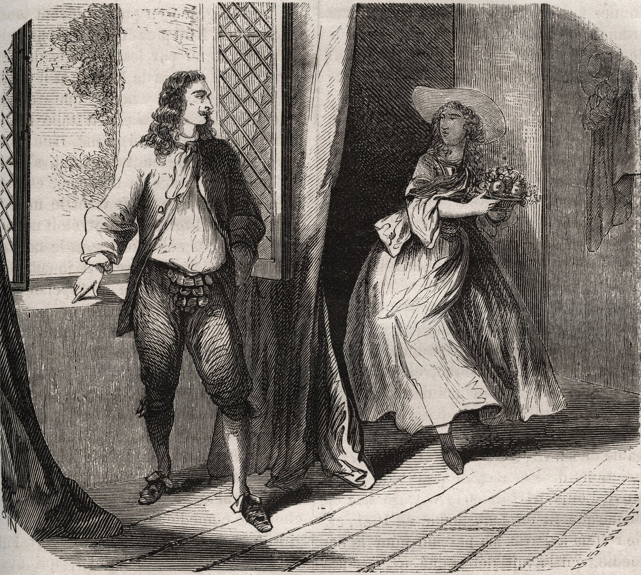 Jean Baptiste Poquelin, dit Moliere proposed to the comedian Mademoiselle de Brie (Catherine Leclerc du Rose) by French School