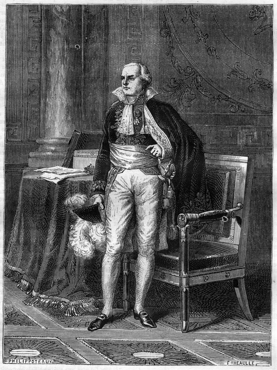 Jean Baptiste de Nompere de Champagny (1756-1834), Duke of Cadore, French Politician - Engraving in 