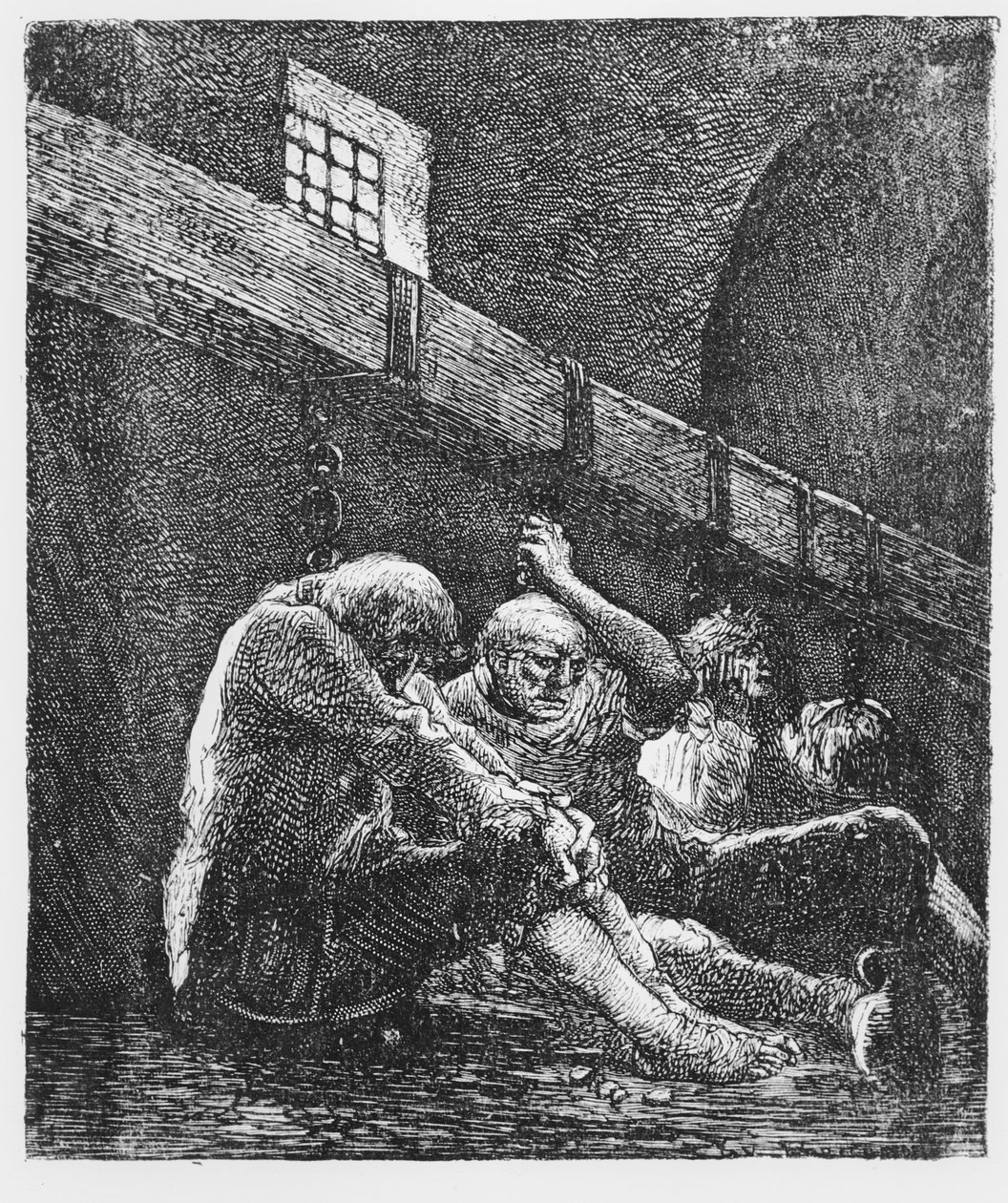 Jean Valjean in Prison, Illustration from Les Miserables, by Victor Hugo, 1865 by French School