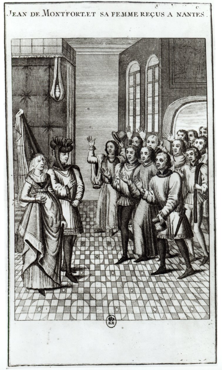 Jean de Bretagne (1293-1345) Count of Montfort, and his wife being welcomed in Nantes by French School