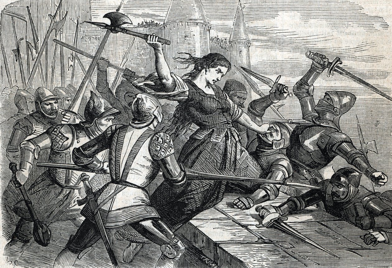 Jeanne Laisne facing Charles the Bold - 1864 by French School