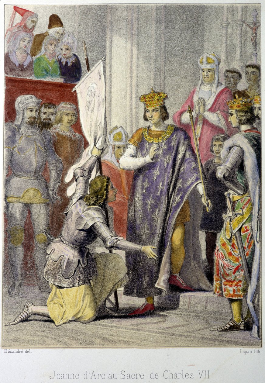 Joan of Arc at the coronation of Charles VII by French School