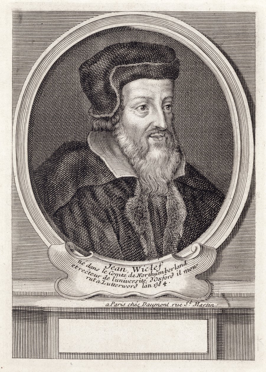John Wycliffe, engraved by Daumont, Paris by French School