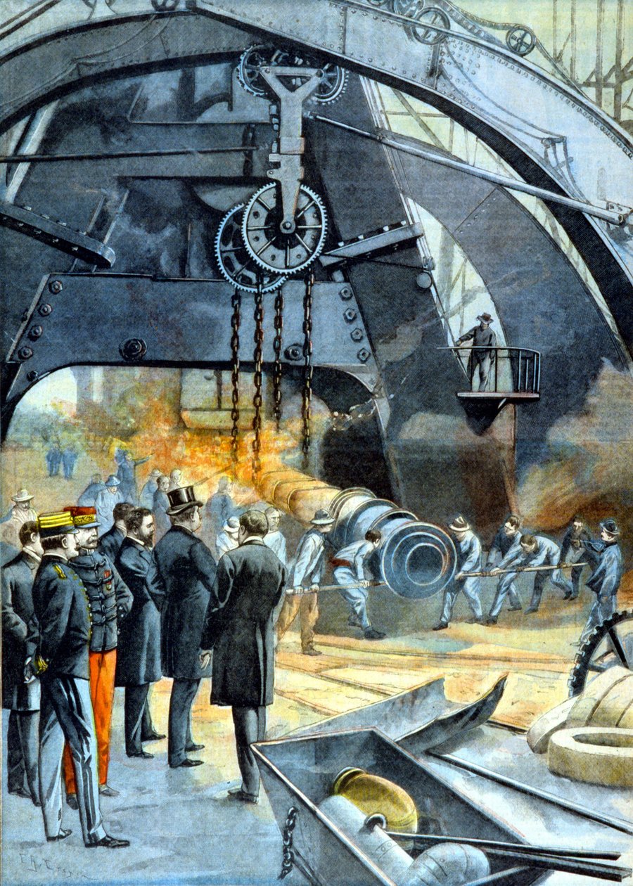 King Carlos I (Charles I of Portugal) at the Ateliers du Creusot in 